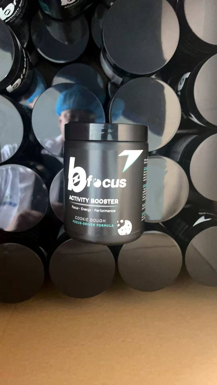 Sports nutrition jars produced by MB Labs